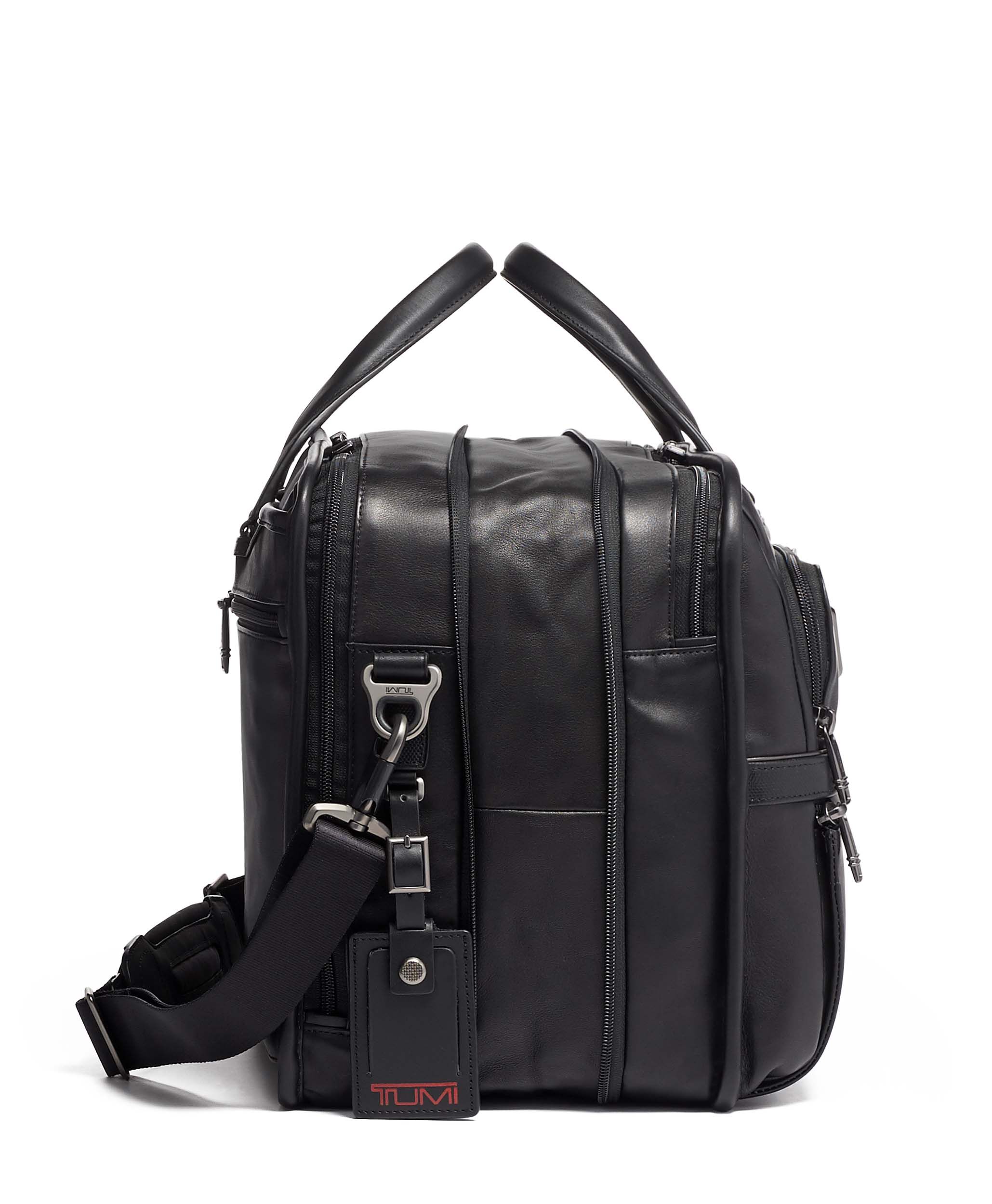 Tumi alpha best sale leather briefcase