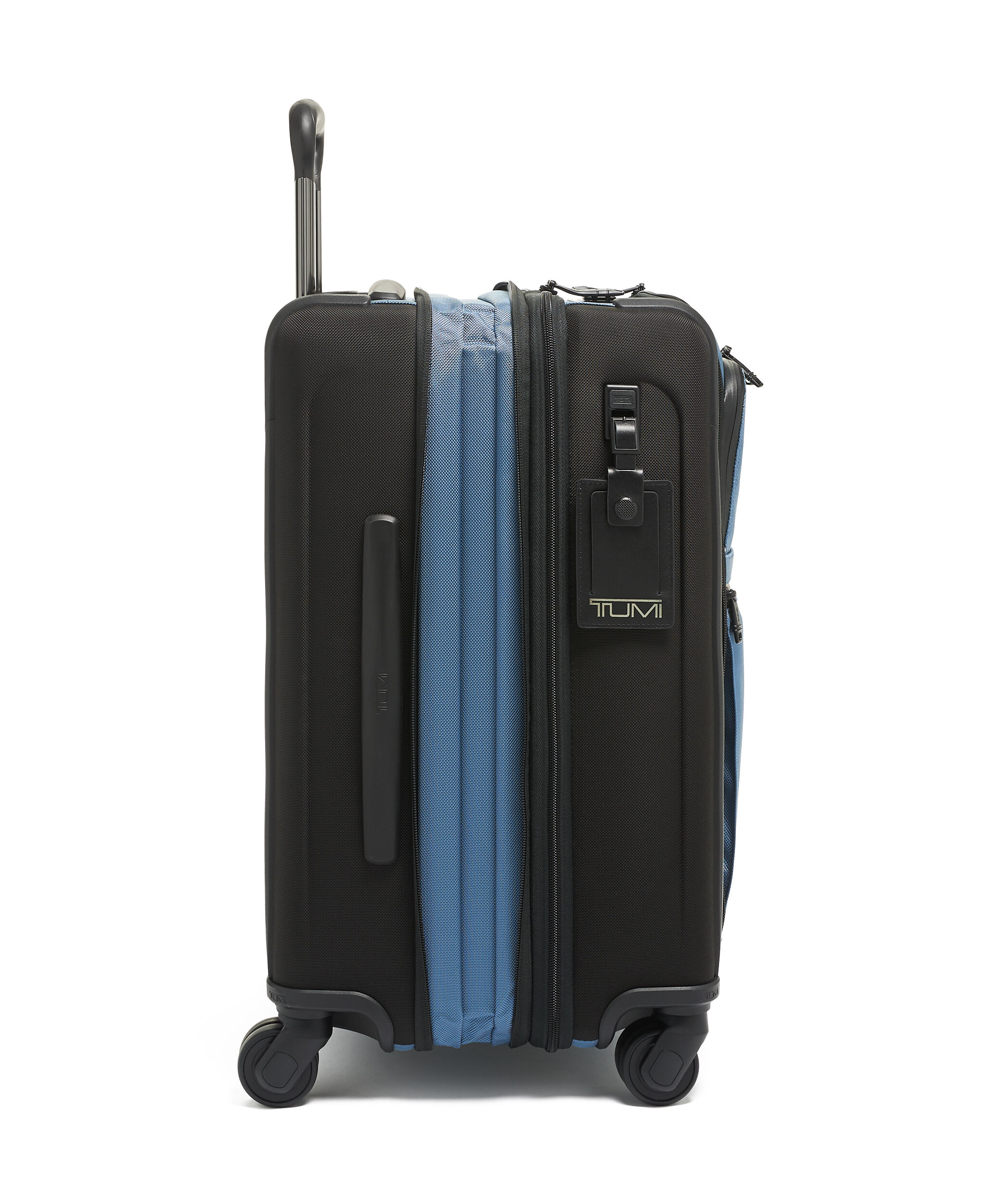 tumi blue luggage