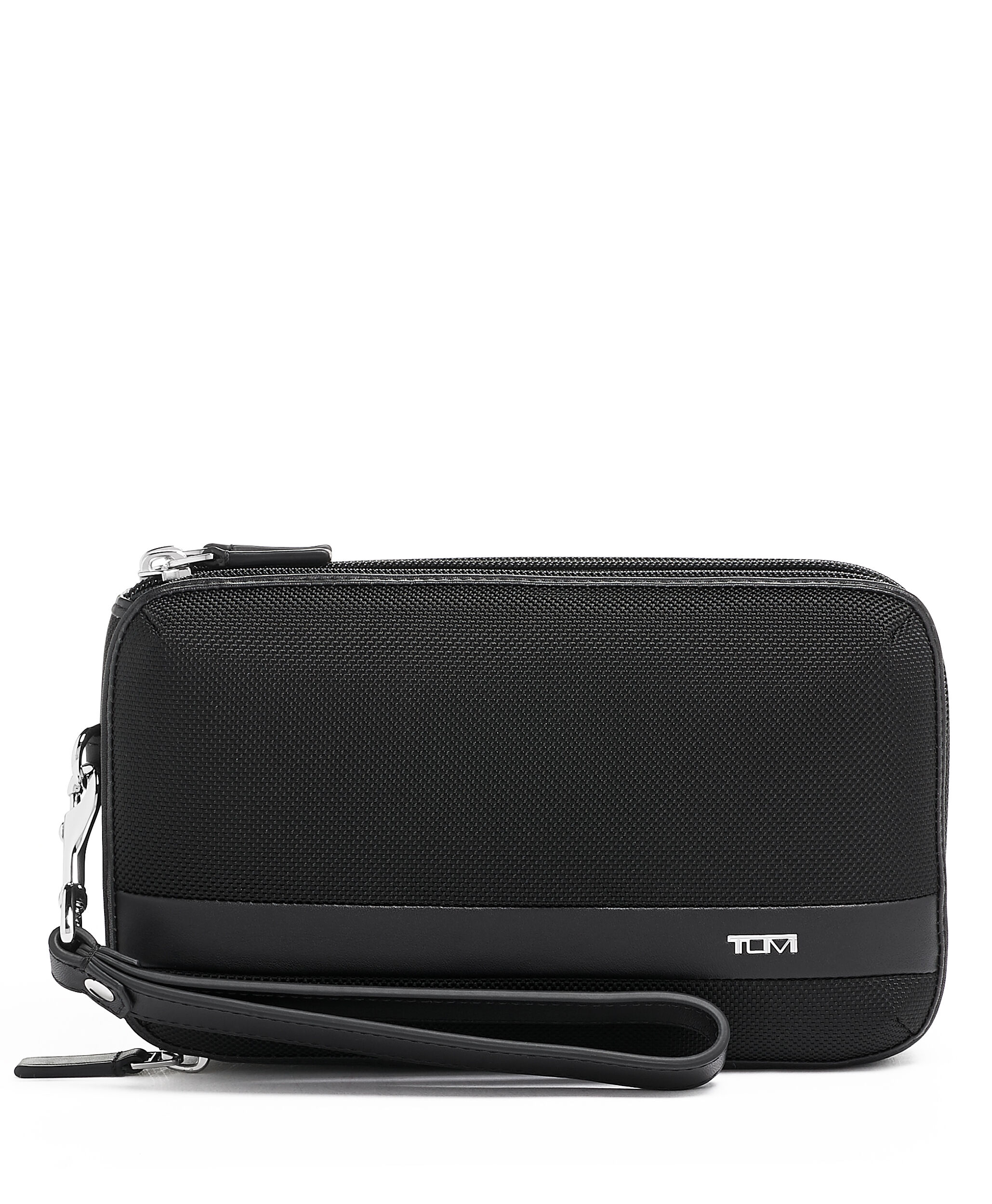 Black zip best sale clutch bag