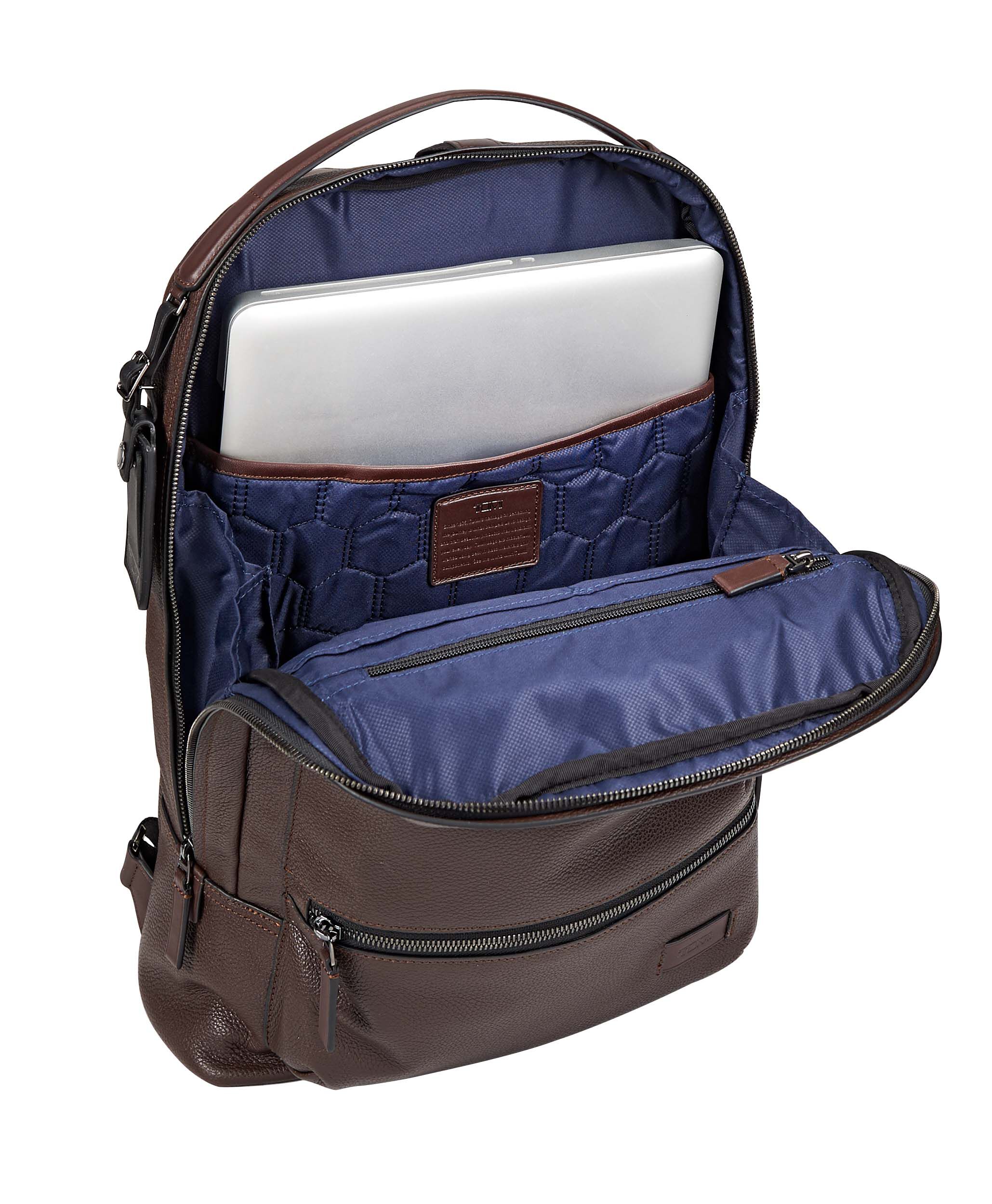 tumi bates leather backpack